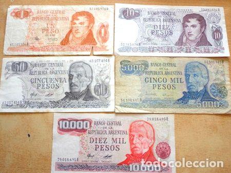 Billetes extranjeros: lote de 5 billetes de argentina cd 239 - Foto 1