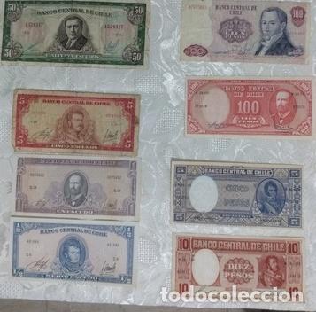 Billetes extranjeros: lote de billetes antiguos de chile - Foto 1