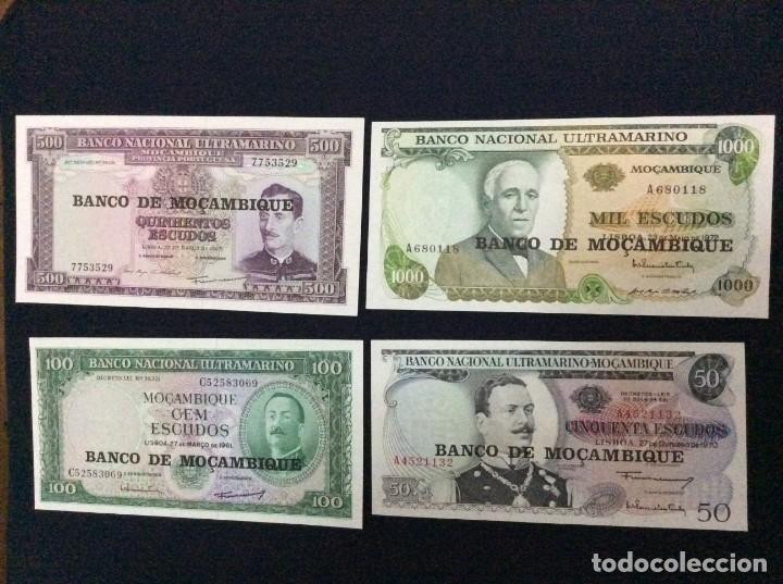 Billetes extranjeros: Mo&ccedil;ambique. Lote con 4 billetes sin circular - Foto 1
