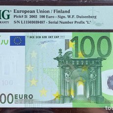Billetes extranjeros: PMG 68 EUROPEAN UNION / FINLAND 2002 / 100 EUROS PREFIX ( L ) DUISENBERG. TOP 68
