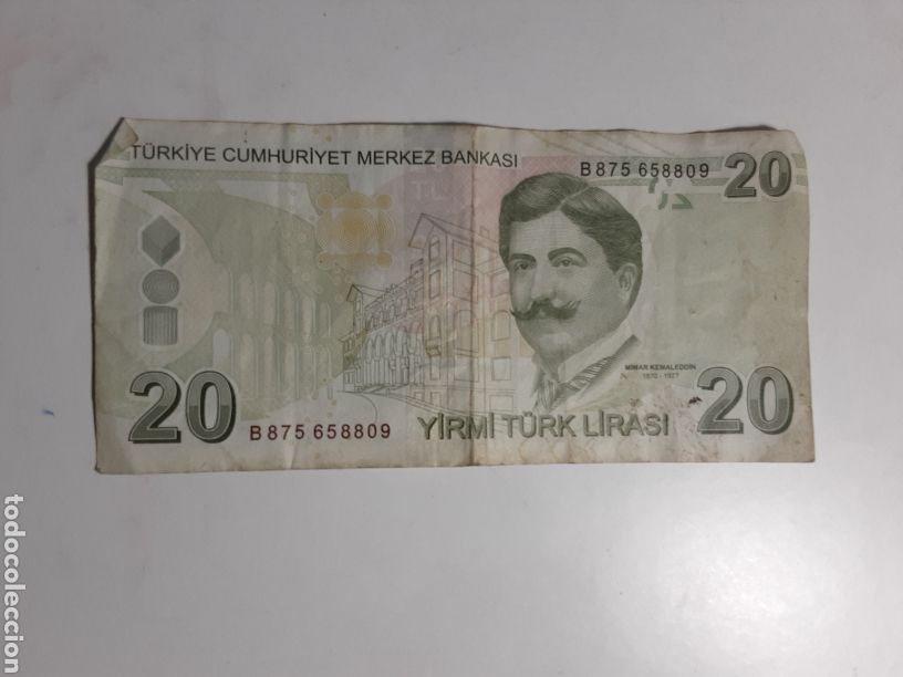Billetes extranjeros: Billete de 20 Liras de Turkia del 2009 - Foto 2