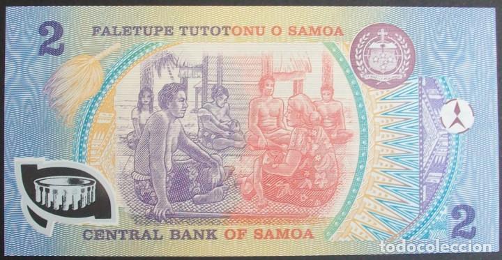 Billetes extranjeros: SAMOA. 2 Tala (1990). Pick: 31. SC/UNC. Pol&iacute;mero - Foto 2