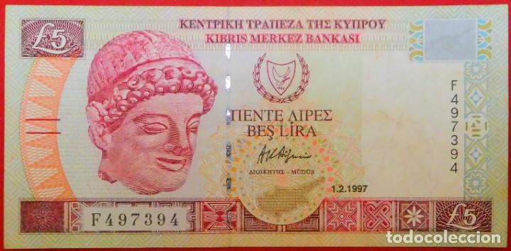 Billetes extranjeros: CHIPRE, 5 LIBRAS, 1997. EBC+ PICK 58. (187) - Foto 1