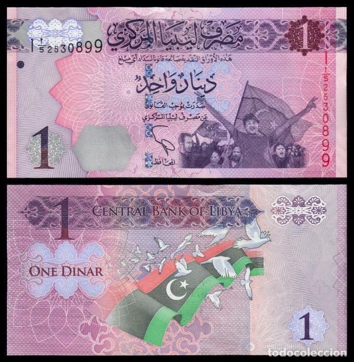 Billetes extranjeros: BILLETE LIBIA - 1 DINAR - 2013 - PICK 76 - PLANCHA - Foto 1