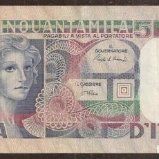 Billetes extranjeros: ITALIA. 50000 LIRE 11.4.1980. PICK 107C. VOLTO DI DONNA.. Lote 297947933