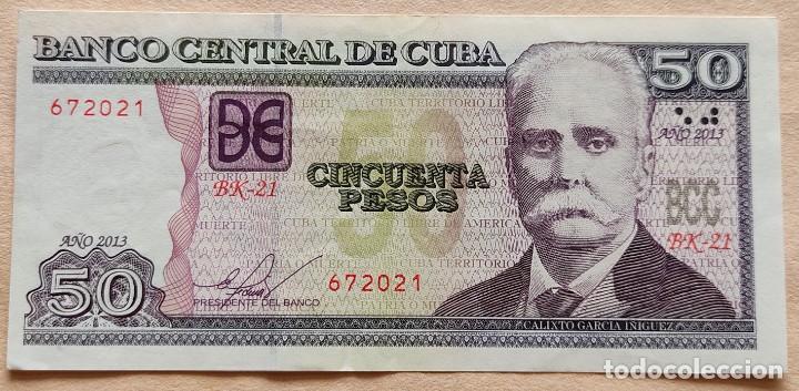 Billetes extranjeros: Cuba-50 pesos. - Foto 1