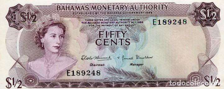 Billetes extranjeros: MEDIA LIBRA BAHAMAS ( SIN CIRCULAR ) ( BEX34 ) - Foto 1