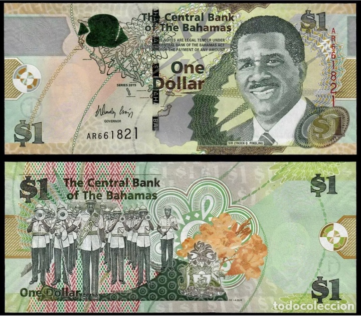 Billetes extranjeros: Billete BAHAMAS 1 Dolar 2015 SC - Foto 1