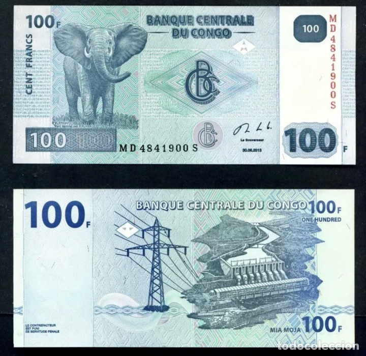 Billetes extranjeros: Billete CONGO 100 Francos 2013 SC - Foto 1