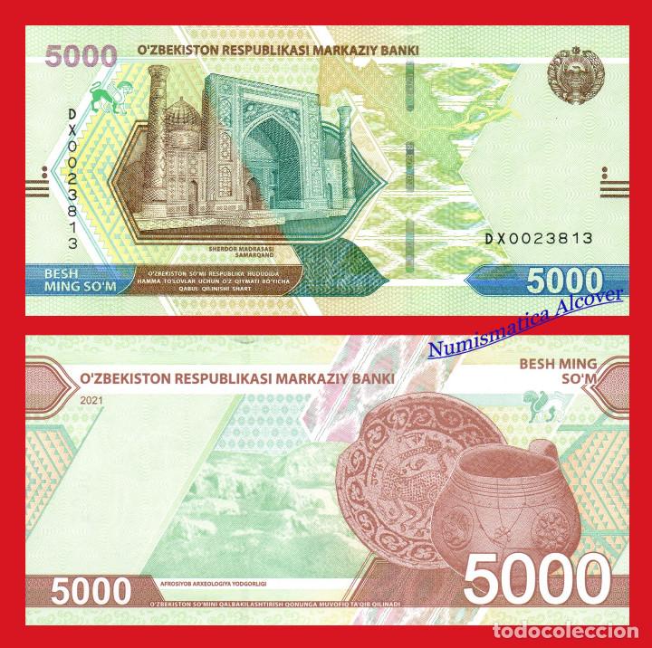 Billetes extranjeros: UZBEKISTAN 5000 Som 2021 Pick nuevo - SC
