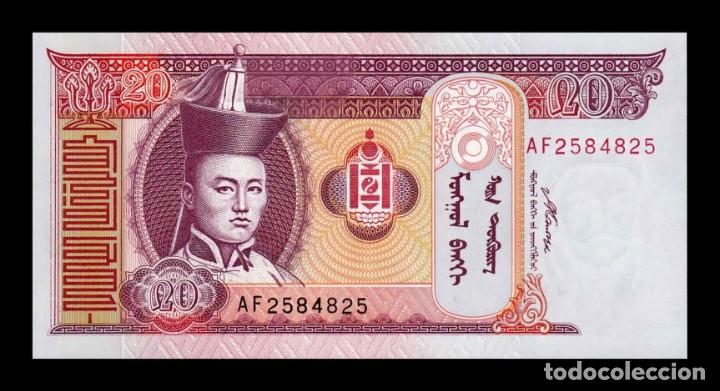Billetes extranjeros: Mongolia 20 Tugrik 2007 Pick 63d SC UNC - Foto 1