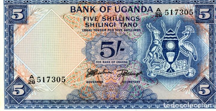 Billetes extranjeros: BILLETE DE 5 SHILLING UGANDA ( SIN CIRCULAR ) ( BEX124 ) - Foto 1