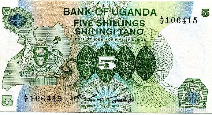 Billetes extranjeros: BILLETE DE 5 SHILLING UGANDA ( SIN CIRCULAR ) ( BEX128 ) - Foto 2