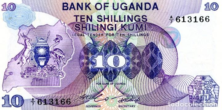 Billetes extranjeros: BILLETE DE 10 SILLINGS UGANDA ( SIN CIRCULAR ) ( BEX135 ) - Foto 2