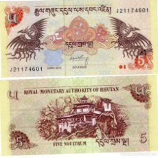 Billetes extranjeros: BUTAN // BHUTAN 5 NGULTRUM 2006-2015 PICK 28 UNC