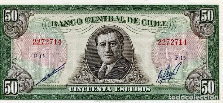 Billetes extranjeros: BILLETE DE 50 ESCUDOS CHILE ( SIN CIRCULAR ) ( BEX183 ) - Foto 1