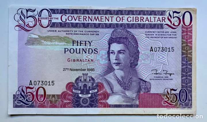 Billetes extranjeros: Billete GIBRALTAR 50 Libras 1986 SC- - Foto 1