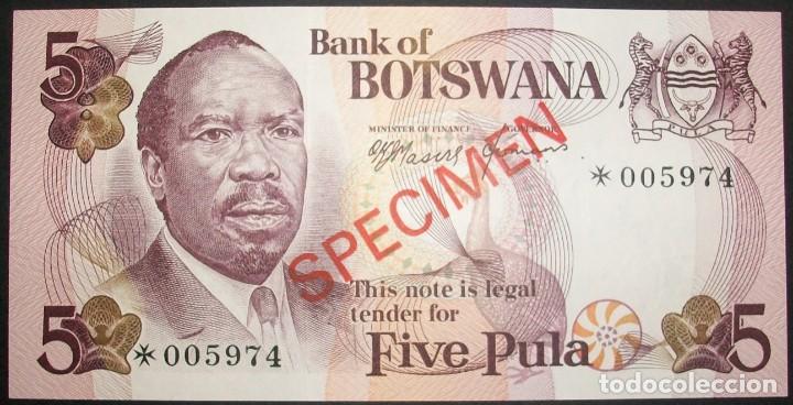 Billetes extranjeros: BOTSWANA. 5 Pula. 1979. Specimen. Pick: CS1. SC/UNC - Foto 1
