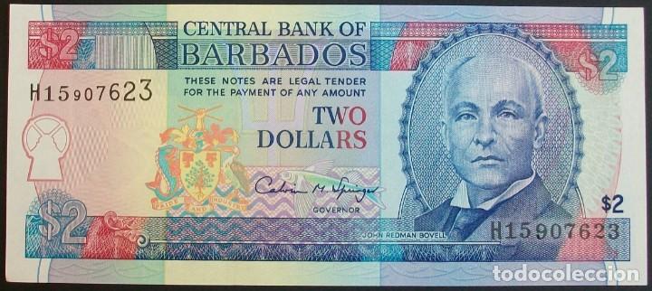 Billetes extranjeros: BARBADOS. 2 D&oacute;lares. 1995. Pick:46. SC/UNC - Foto 1