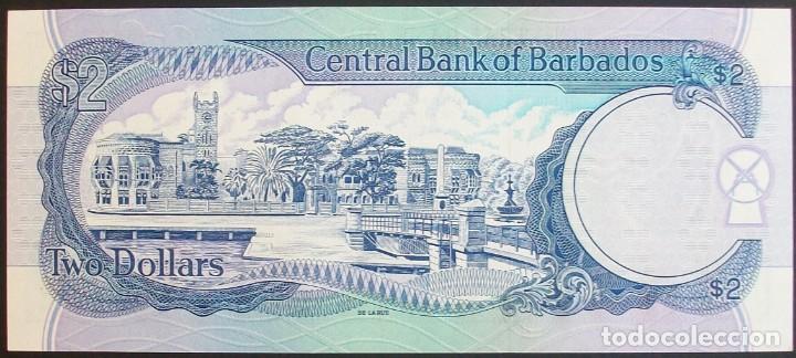 Billetes extranjeros: BARBADOS. 2 D&oacute;lares. 1995. Pick:46. SC/UNC - Foto 2