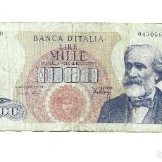 Billetes extranjeros: ITALIA- 1000 LIRAS- 1962. Lote 301412108