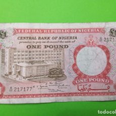 Billetes extranjeros: BILLETE DE NIGERIA, 1 LIBRA, 1967, BC. Lote 301482873