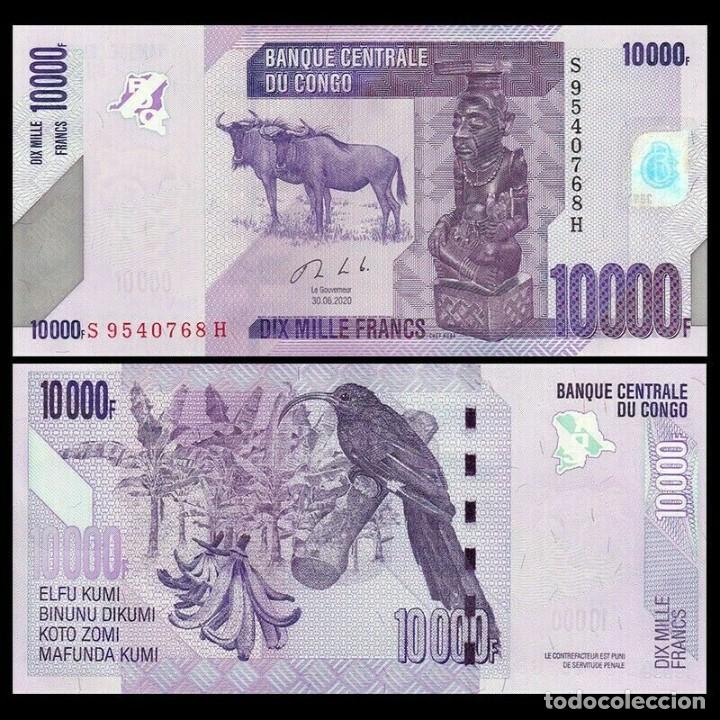 Billetes extranjeros: CONGO 10000 FRANCS 2020 Pick 103c SC / UNC - Foto 1