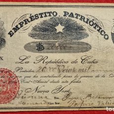 Billetes extranjeros: BILLETE EMPRESTITO PATRIOTICO 20000 PESOS CUBA NEW YORK 1854 SERIE X LEER DESCRIPCION