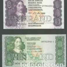 Billetes extranjeros: SOUTH AFRICA BANKNOTE P119E, P120€, 1990, 5 + 10 RAND MUY RARO. Lote 303468523