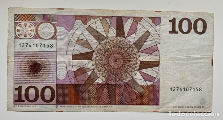Billetes extranjeros: Billete HOLANDA 100 Gulden 1970 - Foto 2