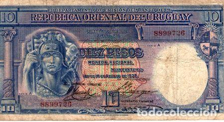 Billetes extranjeros: uruguay 10 pesos 1935 p30 - Foto 1