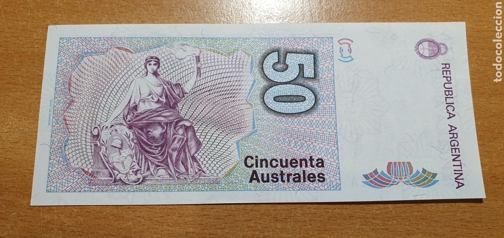 Billetes extranjeros: Argentina 50 australes sc - Foto 2