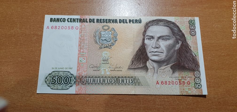 Billetes extranjeros: Peru 500 intis 1987 sc - Foto 1
