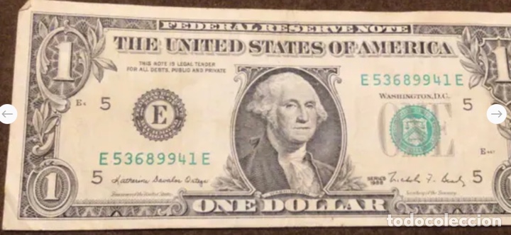 Billetes extranjeros: BILLETE 1 DOLLAR. EE.UU. A&ntilde;o 1988 - Foto 1