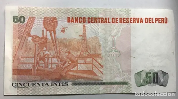 Billetes extranjeros: BILLETE 50 INTIS. PER&Uacute; - Foto 2