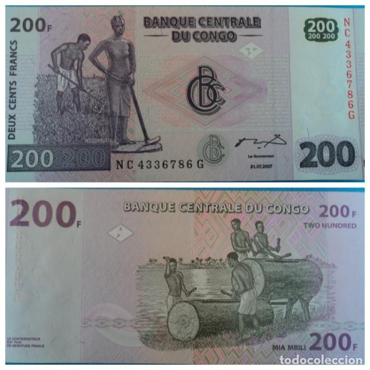 Billetes extranjeros: BILLETE, 200 FRANCOS, 2007 CONGO, P-99, S/C-UNC. - Foto 1