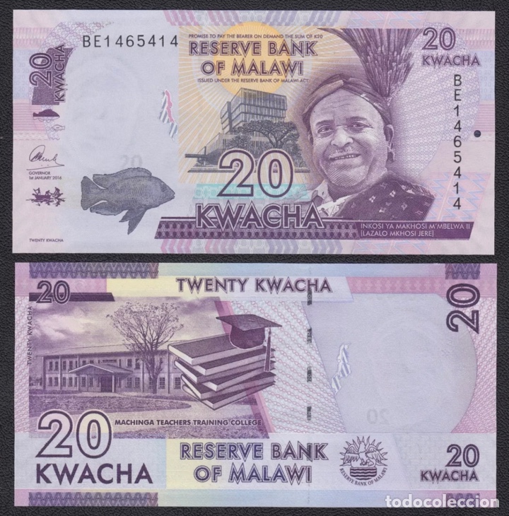Billetes extranjeros: Billete MALAWI 20 Kwacha 2016 SC - Foto 1