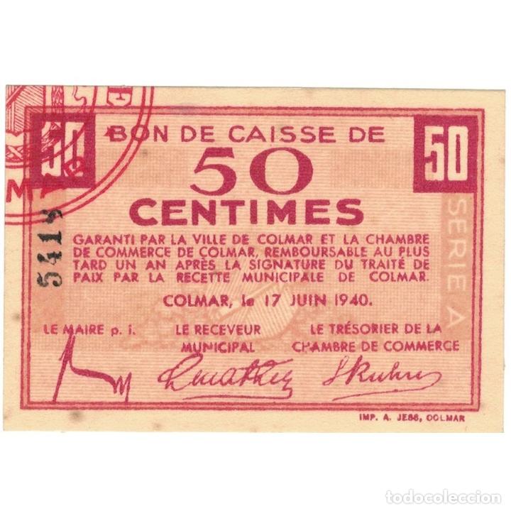 Billetes extranjeros: [#807764] Francia, Colmar, 50 Centimes, 1940, EBC - Foto 1