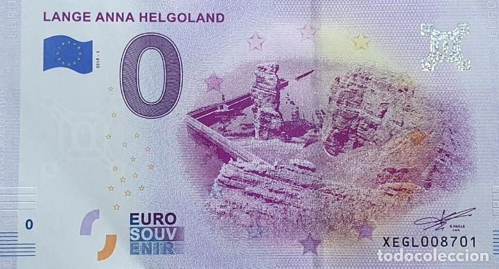 International Banknotes: BILLETE 0 Euro Souvenir 0 &euro; ALEMANIA: XEGL 2019-1 LANGE ANNA HELGOLAND