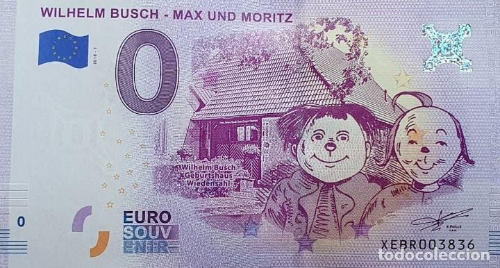 International Banknotes: BILLETE 0 Euro Souvenir 0&euro; Alemania: XEBR 2018-1 WILHELM BUSCH - MAX UND MORITZ