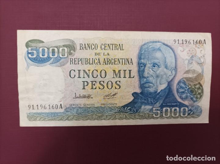 Billetes extranjeros: Billete de Argentina de 5000 pesos 1977 - Foto 1