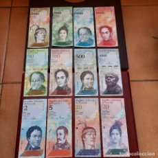 Billetes extranjeros: PACK DE 12 BILLETES DE VENEZUELA.DE 2-5-10-20-50-100-500-1000-2000-5000-10000 Y 20000 BOLIVARES.