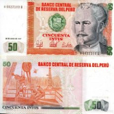 Billetes extranjeros: PERU 50 INTIS1987 UNC