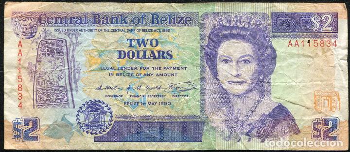 Billetes extranjeros: BELICE - 2 DOLARES 1990 Pick. 52 - Foto 1