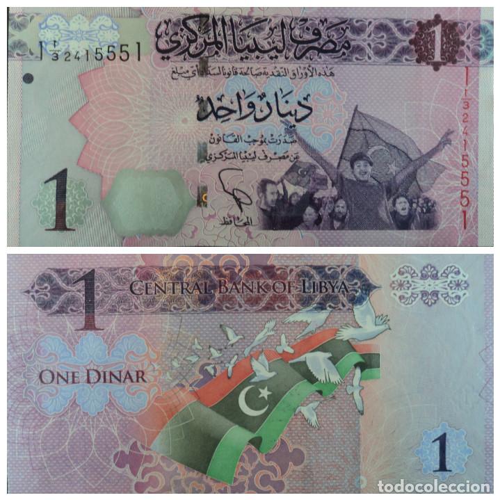 Billetes extranjeros: BILLETE. 1 DINAR, 2013 LIBIA, P-76, S/C-UNC. - Foto 1