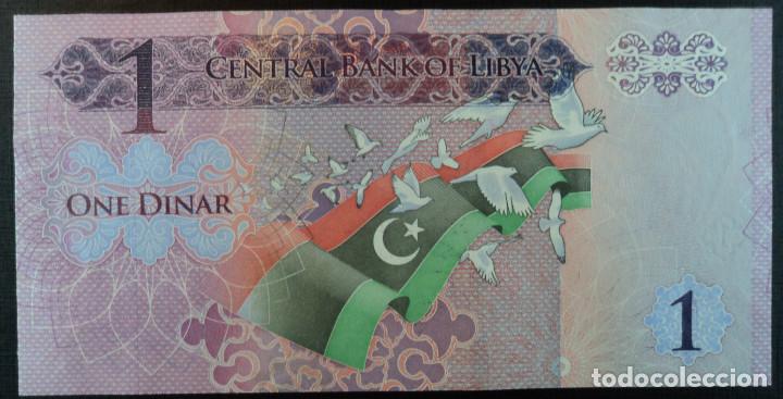 Billetes extranjeros: BILLETE. 1 DINAR, 2013 LIBIA, P-76, S/C-UNC. - Foto 3