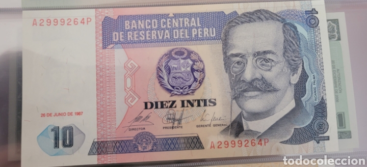 Billetes extranjeros: Billete de Per&uacute; 1987 10 intis - Foto 1