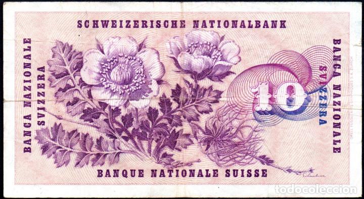 Billetes extranjeros: SUIZA - 10 FRANCOS 1968 - Foto 2