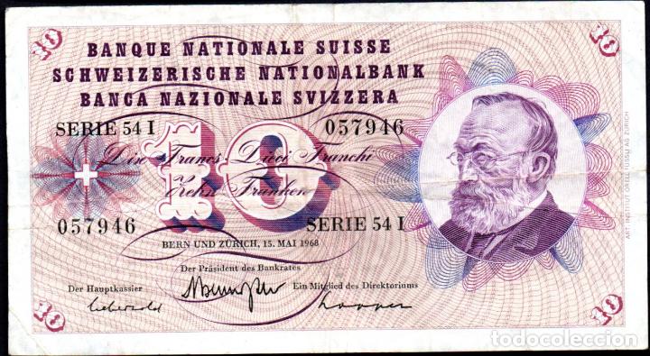 Billetes extranjeros: SUIZA - 10 FRANCOS 1968 - Foto 1