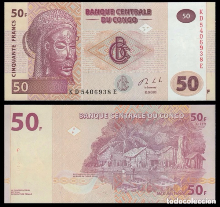 Billetes extranjeros: Billete CONGO 50 Francos 2013 SC - Foto 1